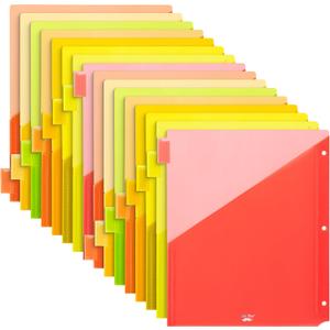 Mr. Pen- Binder Dividers with Pockets and Tabs, 2 Sets, 8 Pack/Set, Colorful, 3 Ring Binder Dividers with Tabs and Pockets on Both Sides (Citrus Fresh)