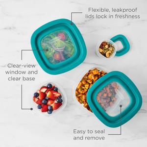Rubbermaid Easy Finds Lids.  1 Box - 1,2 L (5 cups). 2 Boxes - 710 ml (3 cups). 1 Box - 473ml (2 cups). 3 Boxes - 118ml (4oz).