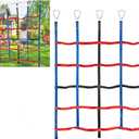 Climbing Net for Kids Outdoor, Climbing Cargo Net, Playground Accessories, Kids Climbing Net Swingset Accessories for Jungle Gyms Playground Obstacle Course Training for Outdoor (4.85ft x 6.1ft, Blue)