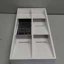 SpaceAid Bamboo Silverware Drawer Organizer with Labels, Kitchen Utensil Tray Holder Organizer for Flatware, Cutlery, Spoon and Knives Drawer Storage Organization (White, 6 Slots)