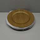 Jucoan 12 Pack Gold Charger Plates for Dinner Plates, 13 Inch Round Plastic Shiny Texture Strip Charger Plates for Wedding Thanksgiving Christmas Party Event Catering Hotel Tabletop Setting Decor