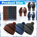 12 Pcs Winter Beanie Hat Scarf Gloves Set for Men Women Winter Warmer Gift Poms Knit Beanie Long Scarf Gloves (Classic Color)