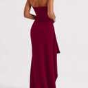 Women's Backless High Split Strapless Long Prom Formal Cocktail Dress for Women (M)