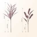 7 PCS Artificial Fall Stem Fake Plants, 26 in Fake Leaves Autumn Greenery Branches Fall Flowers Faux Foliage DIY Stems for Vase Thanksgiving Home Kitchen Office Indoor Centerpiece Table Decoration (Purple)