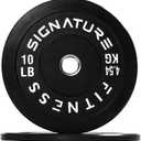 Olympic Bumper Plates, 2" Weight Plates for Strength Training & Weightlifting, Pairs, Sets or Sets with 7FT Barbell, Multiple Options (Black)