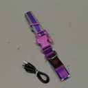 Flashseen LED Dog Collar, Light Up Dog Collar Light USB Rechargeable, Adjustable Comfortable Soft Mesh Safety Collar for Small, Medium, Large Dogs(Large, Purple)