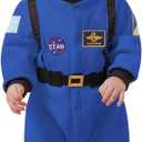 LXKIKMM Baby Boys Astronaut Costume Space Suit Cosplay Party Halloween Rompers Blue 3-6 Months