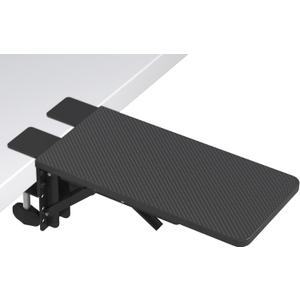 BONTEC Desk Extender Tray, 11.8"x5.9" Table Mount Arm Wrist Rest Shelf, 90Foldable Elbow Support, Clamp on Computer Arm Rest for Desk, Office & Home Use, Durable & Easy to Install (Black)