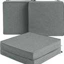 Outdoor Chair Cushions, Water-Resistant & Fade-Resistant, Patio Furniture Square Seat Replacement Chair Pads with Ties, Removable Cover, Non-Slip Bottom, Set of 4, 22 x 22 Inch, Dark Grey, 22" x 22" 4 Pack