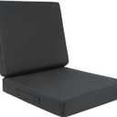 HEBE Outdoor Deep Seat Cushion Set,Waterproof Patio Chair Cushions & Back Cushion for Patio Furniture with Fade Resistant Removable Cover,for Sofa Couch,Grey