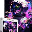 American Astronaut NASA Jigsaw Puzzles for Adults 1000 Pieces,Purple Spaceman Jigsaw Puzzle Art 20 x 27 Inches Colorful DIY Puzzles for Home Decoration, Family Puzzle Perfect for Game Nights