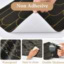 Shelf Liners for Kitchen Cabinets Drawer Liner 12in x 20FT Non Adhesive Black Gold Line Thickened Refrigerator Shelf Liner Paper Strong Easy to Clean for Tool Box with Knife and Tape Measure