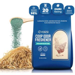 Chicken Coop Odor Eliminator 20lb - Zeolite Odor Neutralizer, Moisture Absorber, Coop Refresher - Essential Chicken Coop Accessories, green or white