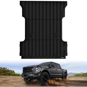 LASFIT 6.5FT Bed Mat for Ford F-150 2015-2023(Not for Pro Access Tailgate or Bed w/Side Storage) Custom Fit All Weather Protector Durable TPE 78.9in Truck Bed Liner Easy Clean- Black