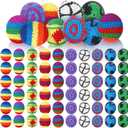 Libima 21 Pack Multicolored Assorted Woven Kickball Knitted Kick Balls Crochet Geometric Pattern Hacky Ball, Woven Kindergarten Toys for Indoor Outdoor Carnival Supplies