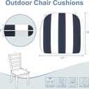 LVTXIII Set of 4 Outdoor Chair Cushions for Patio Furniture, Water Repellent Patio Chair Cushions 17"x16" with Ties, U-Shaped Dining Chair Pads for Garden Kitchen Use, Cabana Navy