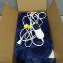 Homemate Heated Blanket Electric Throw - 50"x60" Heating Blanket Throw 1/2/4/6/8 Hours Auto-Off 10 Heat Level Over-Heat Protection Flannel Sherpa ETL Certification, Blue