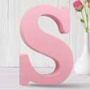 2 x AOCEAN 8 Inch Pink Wood Letters Unfinished Wood Letters for Wall Decor Decorative Standing Letters Slices Sign Board Decoration for Craft Home Party Projects (S)