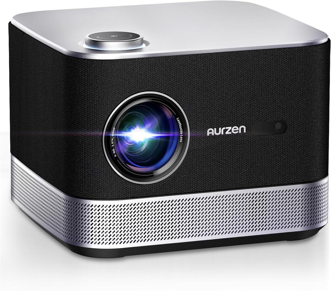 3-in-1 Projector 4K Supported, AURZEN BOOM 3 Smart Projector with WiFi and Bluetooth, 3D DoIby Audio & 36W Speakers, Auto Focus & Keystone, Built in NetfIix App 500 ANSI Home Outdoor proyector, Black