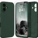 Magnetic for iPhone 16 Plus Case, Compatible with MagSafe, [Full Camera Protection][Screen Protector] Silicone Shockproof Protective Phone Case for iPhone 16 Plus 6.7", Alpine Green