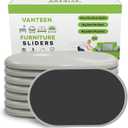 8 Pieces Furniture Sliders, 9 1/2" Sliders for Carpet Hardwood Floors Large Heavy Furniture, Reusable Heavy-Duty Gliders Movers Plastic Moving Pads Protectors (8 PCS 9 1/2" Beige)