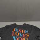 Christian Shirts for Women Jesus Loves You Faith Shirt Religious Graphic Tees Bible Verse Inspirational Tee (XX-Large, Dark Gray)