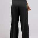 ANRABESS Women Linen Palazzo Pants Summer Boho Wide Leg High Waist Casual Lounge Pant 2026 Beach Travel Vacation Outfits (Small, Black)