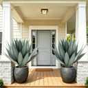 Artificial Agave Plant,30in Faux Plants Outdoor Decor,UV Resistant Large Potted Greenery,Realistic Plastic Succulents Perfect for Front Porch, Patio, Indoor Outdoor Home, Office Decor,2pack