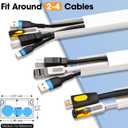 YesBes 116in Cord Hider Kit, Cord Covers for Wires on Wall, Paintable Cable Raceway, Cord Hider for Wall Mount tv, tv Cable Hider Wall kit, Wire Covers for Cords, W0.96in X H0.57in, White