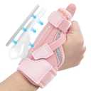 New Upgraded 2 in 1 Thumb Brace, Removable Thumb Spica Splint Left Right Hand with 3 Level Stability, Reversible Thumb Support for CMC, De Quervains Tendonitis, Trigger Thumb (S/M, Pink)