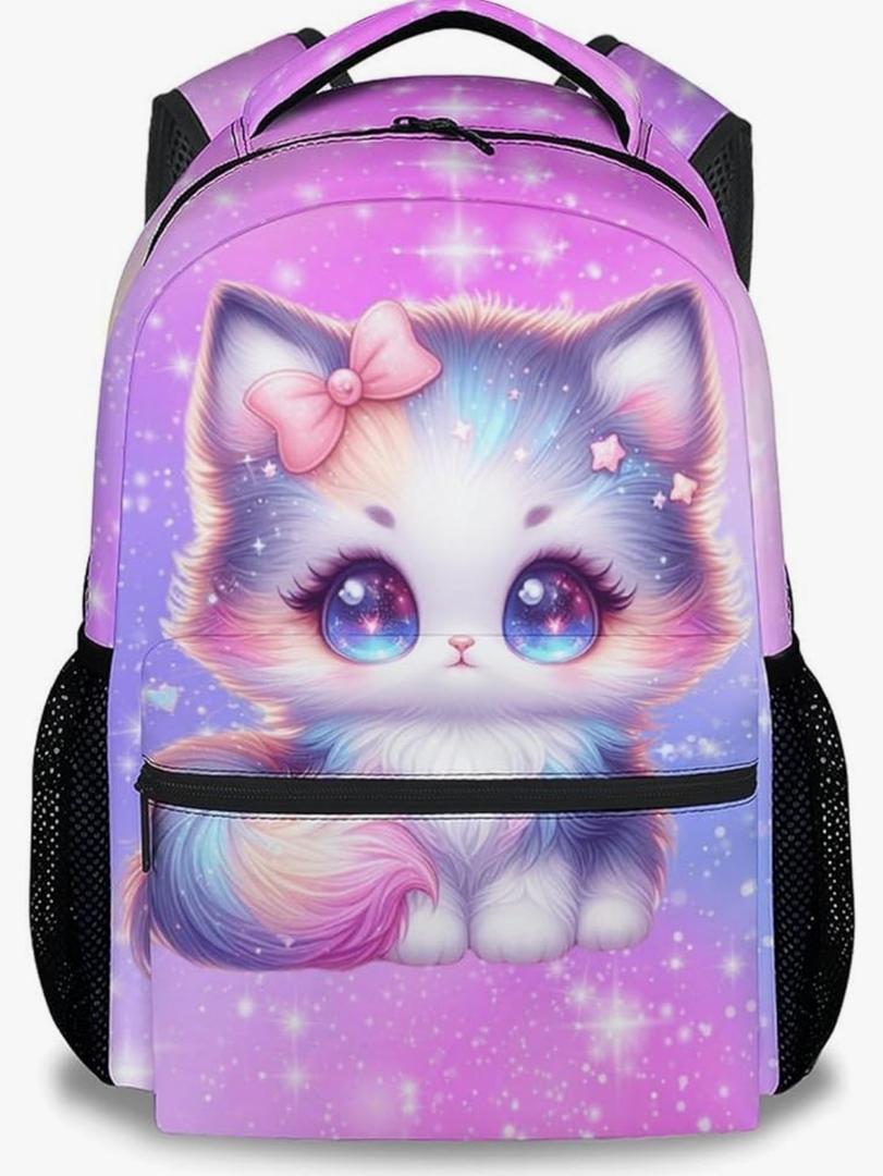 Kids' Backpacks - Cat Backpacks for Girls - Cute Toddler Bookbag - Gifts for Daughter - Durable School Bag for Kindergarten/Preschool/Elementary(17 Inch)