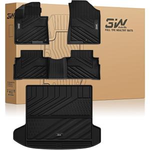 3W Floor Mats & Cargo Liner (with Subwoofer) Fit Kia Sportage Gas (Not Fit Hybrid or PHEV) 2023-2025 2026 TPE All Weather Custom Fit Floor Liner for Kia Sportage Full Set Car Mats, Black