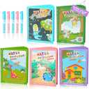 CMTOOP 5 Pack Water Coloring Books for Toddlers 1-3 - Mess Free Painting for Kids & Reusable Magic Water Activity Book - Aqua Art Travel Toys & Educational Arts and Crafts Gifts for Boys Girls Age 2-4