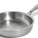 Umite Chef 5 Ply Stainless Steel Frying Pan 8 inch, Non Toxic Professional Stainless Steel Skillets, Dishwasher and Oven-Safe Chef Pan, PFOA&PTFE Free Cookware, Fast & Even Heat, Stay-Cool Handle