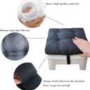 HFCNMY Bar Stool Cushions Square, 2 Pack Thick Square Seat Cushion Bar Stool Covers Kitchen Dining Chair Pads Padding with Ties Removable 12 in Black