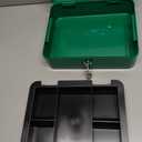 KYODOLED Large Lock Box with Money Tray,Storage Cash Box with Lock,Safe Metal Box for Money,9.84"x 7.87"x 3.54" Green Large
