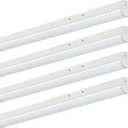 4FT LED Linear Strip Light, Super Bright LED Shop Lights 30W 40W 50W 60W 70W Selectable/100V-277V 6CCT 3000K-6500K, Flush Mount 0-10V Dimmable Commercial Garage Indoor Ceiling Light, ETL DLC(4 Pack)