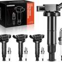 A-Premium Set of 4 Ignition Coil Pack and Iridium Spark Plugs Compatible with Toyota Camry Corolla Highlander Matrix RAV4 Solara & Scion tC xB & Lexus HS250h & Pontiac Vibe, 2.4L