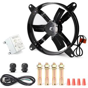 Gable Attic Fan with Thermostat, 20 inch Attic Ventilation Fans for Attic Shed Garage Greenhouse Gable Mount Vent Exhaust Fan 1080 RPM,3127 CFM