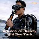 GOYOJO Mini Scuba Tank, Portable Diving Lung Air Tank with DOT Certified, Refillable Emergency Backup Pony Bottle for Snorkeling, Underwater Breathing, Training (Obsidian Orange)