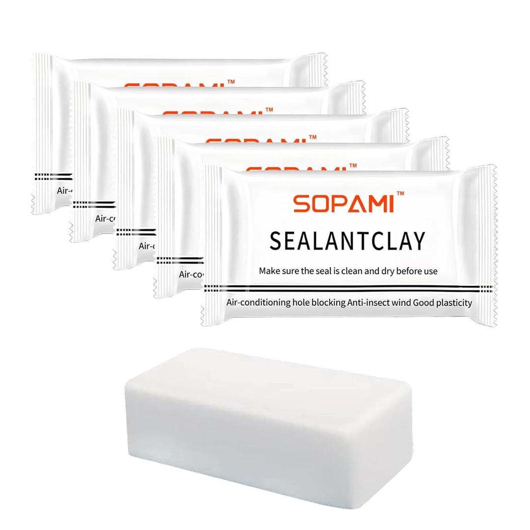 SOPAMI 10-Pack White Waterproof Sealant Putty - Quick Mending Mud & Duct Seal Clay for Wall Hole Repair, Drain Pipe Connection, Air Conditioning Vents & Cracks