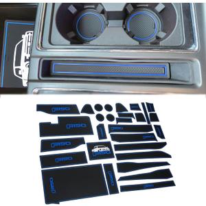 Custom Fit Liner Mats Compatible with Ford F150 Accessories 2015 2016 2017 2018 2019 2020 Anti Dust Center Console Cup Holder Door Pocket Inserts Interior Pads, 29 Pcs, Blue Trim