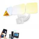 EMANER Smart Security Light Motion Sensor, Compatible with Alexa/Google Home, Warm White to Daylight White Brightness Adjust, App Controlled WiFi Flood Light (White, 1-Pack)