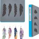 SUPERDANT Leather Feather Earrings Cutting Dies 4 Shapes Layered Earrings Wooden Die Cutting DIY Craft Die Cuts Faux Leather Die Cutter Machine for Women Jewelry Boho Dangle Earring Gifts