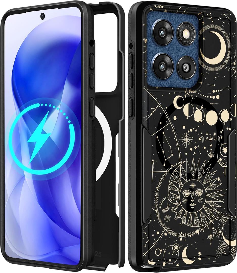 for Moto G Stylus 2025 Case - Compatible with MagSafe Women Cute Girls Magnetic Phone Cover Aesthetic Sun Moon Heavy Duty Shockproof Design for Motorola Moto G Stylus 5G 2025 Cases (Planet)