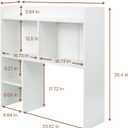 Desktop Bookshelf 36" Tall, White Desk Hutch for Computer Desk, 4-Tire Wood Desk Shelf Storage Organizer for Office Home, Large