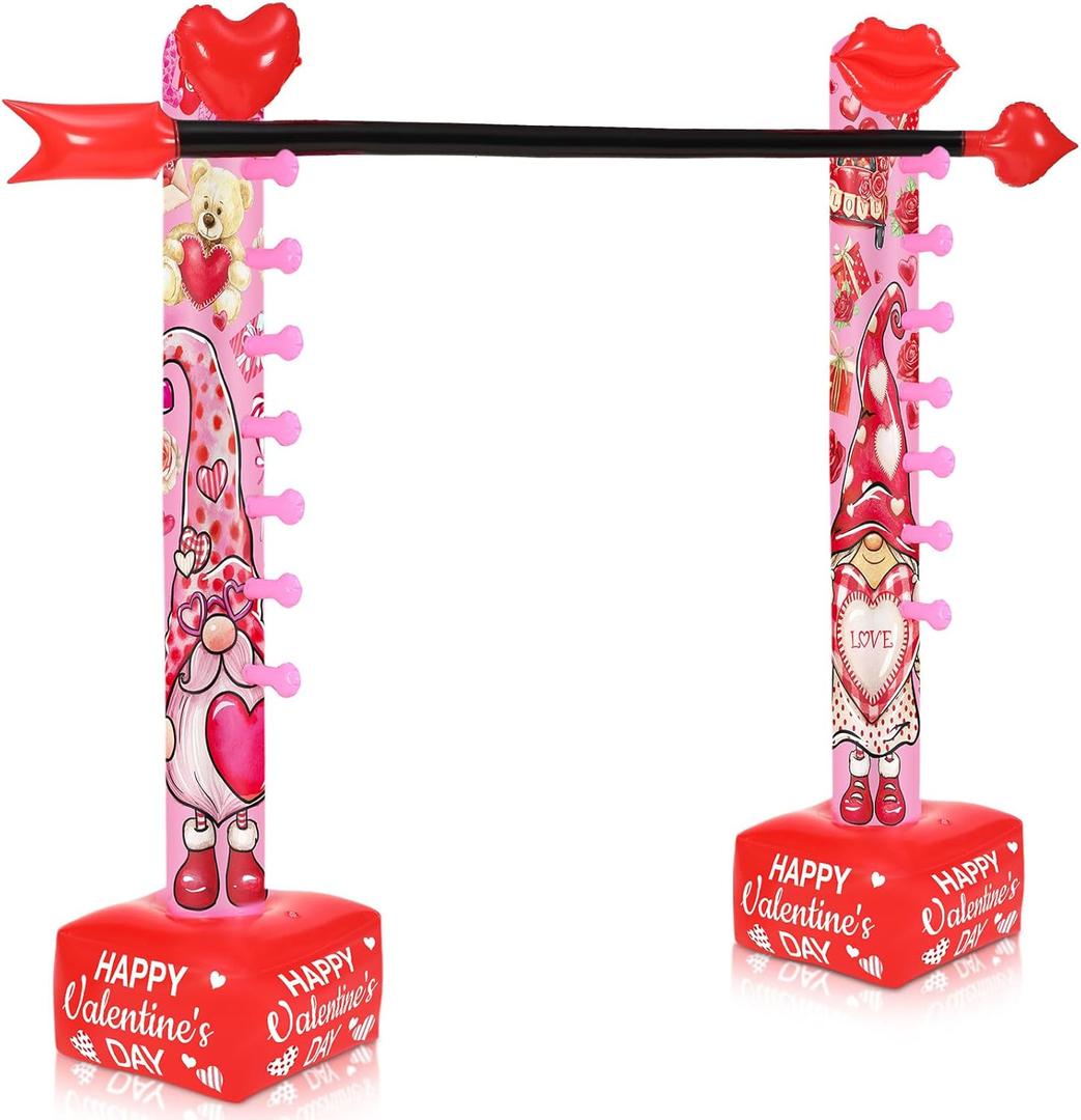 1 Pc Valentine's Day Inflatable Limbo Game for Adults 59 Inch Happy Valentine's Day Limbo Party Outdoor Game Set Inflatable Decoration for Party Yard Indoor Outdoor Games Picnic Decor