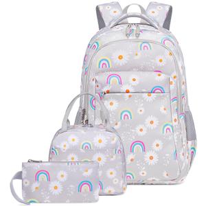 LEDAOU Backpack for Girls School Bag Kids Bookbag Teen Backpack Set Daypack with Lunch Bag and Pencil Case