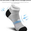 PAPLUS Ankle Compression Sock for Men and Women 2/4/6 Pairs, Low Cut Compression Running Sock with Ankle Support (Large-X-Large)