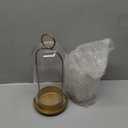 Metal Candle Holder with Handmade Glass Dome in Brass, 5" & 4" Wide Versatile Hurricane Glass Candle Holders Set of 2, for Pillar Candles & Plants (Brass)